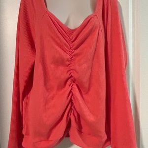 Chance pink gathered top shirt 2X NEW